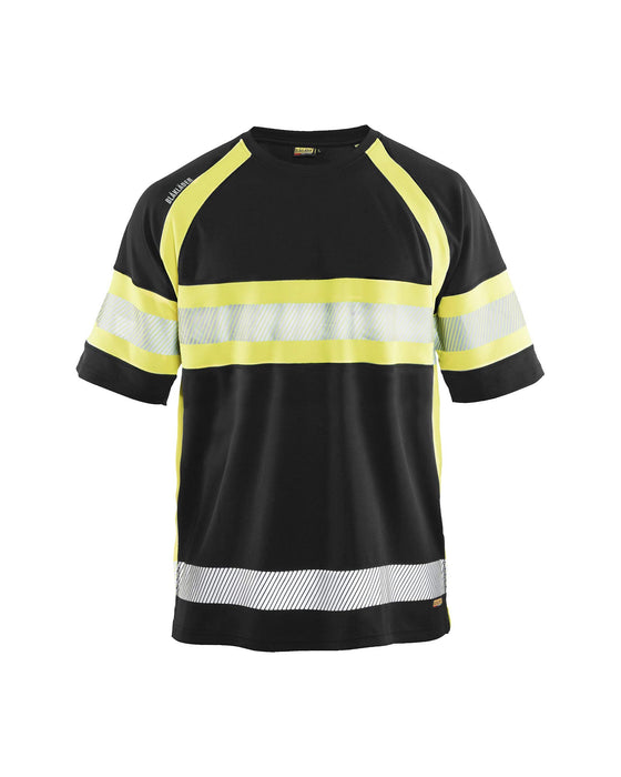 BLÅKLÄDER T-shirt 33371051 PL (Polyester) Black, Yellow Size 4XL