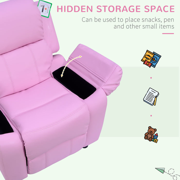 HOMCOM Kids Sofa Pink 710 x 63 mm