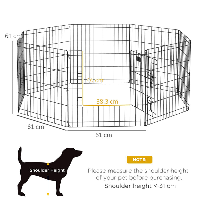 PawHut Pet Cage Black 610 mm x 610 mm