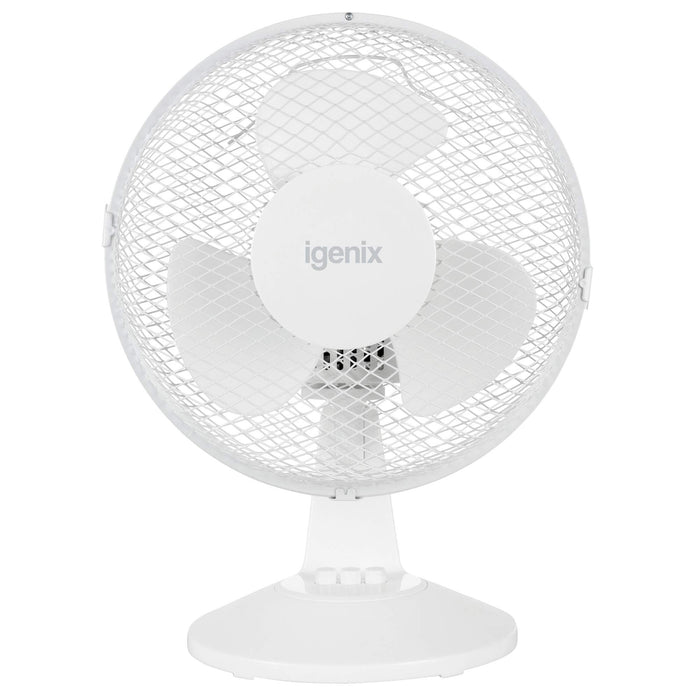 igenix Desk Fan FANPK07 Non Height Adjustable Main 25 W Plastic White 2 21.5 x 27.5 x 38 cm Pack of 3