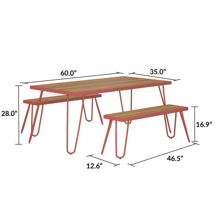 Novogratz Outdoor Dining Red 88192RNOEUK 1,524 (W) x 889 (D) x 711.2 (H) mm