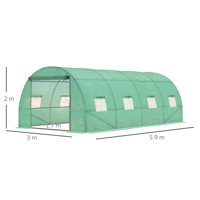 OutSunny Polytunnel Greenhouse 590 (L) x 300 (W) x 200 (H) cm.