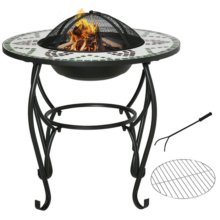 OutSunny Firepit 842-219 Metal, Ceramic Tile