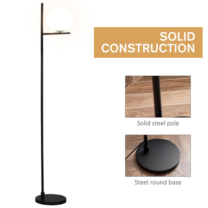 HOMCOM Floor Lamp B31-351V70BK Black, White