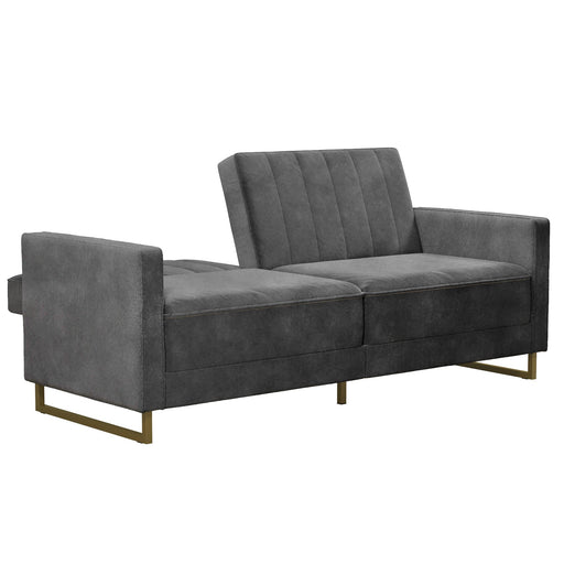 Novogratz 3 Seat Sofa GREY Velvet 1,955.80 (W) x 838.20 (D) x 850.90 (H) mm