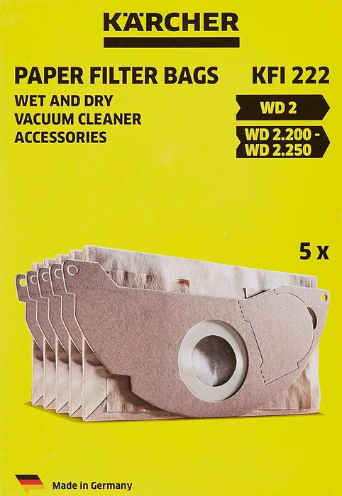 Kärcher Paper Filter Bags Two-Ply 6.904-322.0 Brown Pack of 5