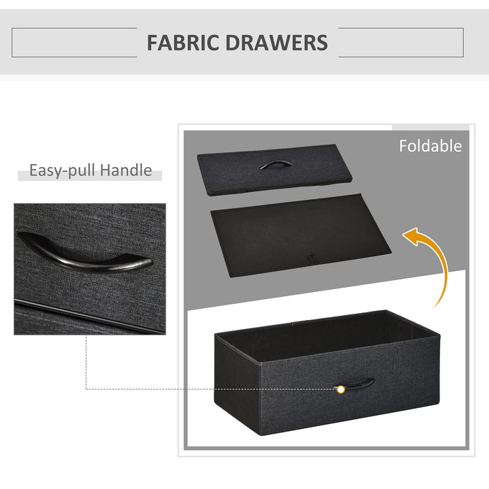 HOMCOM Storage Chest PL (Polyester), Metal, MDF (Medium-Density Fibreboard) Black 2.9 x 5.8 x 8.15 cm