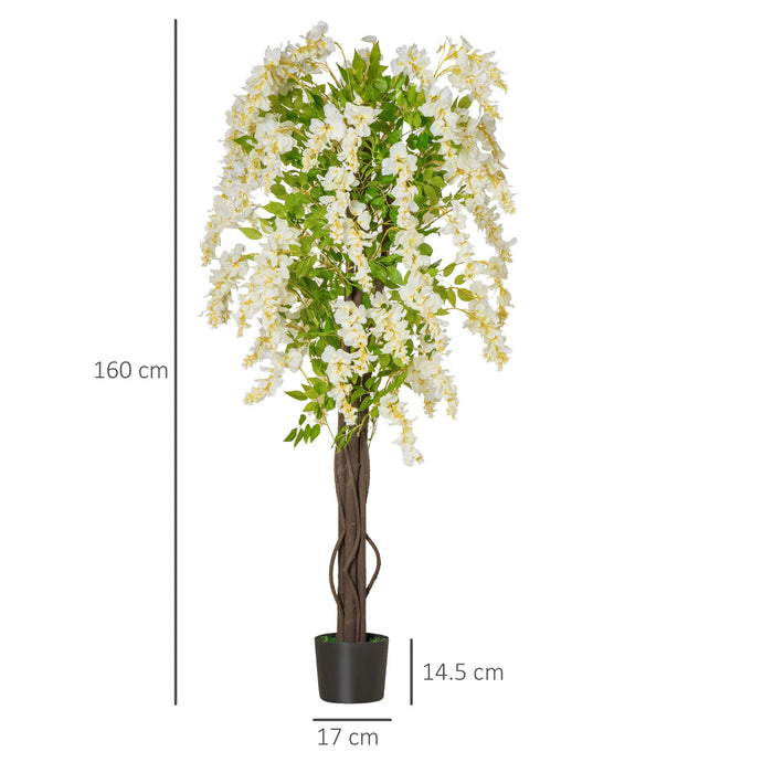 HOMCOM Artificial Plant White 17 x 17 x 160 mm