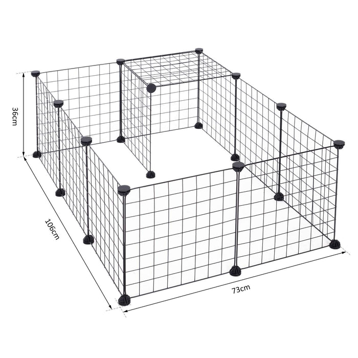 PawHut Pet Playpen Black 730 mm x 1060 mm x 360 mm