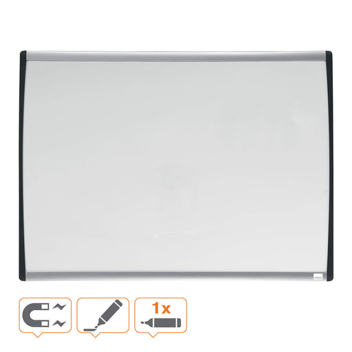 Nobo Small Wall Mountable Magnetic Whiteboard 1903783 Lacquered Steel Arched Frame 585 x 430 mm White