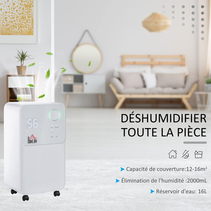 HOMCOM Dehumidifier 821-018V90 White 2 (W) x 2.8 (D) x 5.05 (H) cm