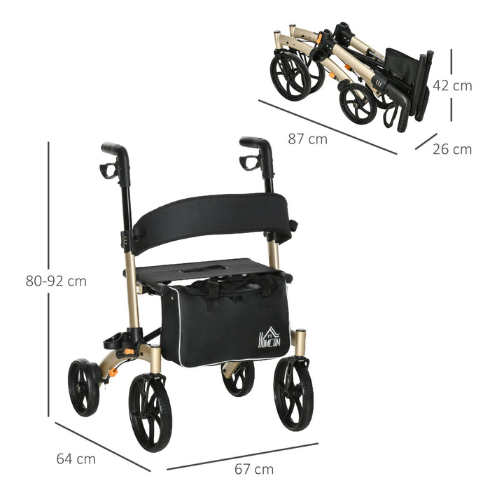 HOMCOM Rollator Aluminum, PL (Polyester), PVC (Polyvinyl Chloride)