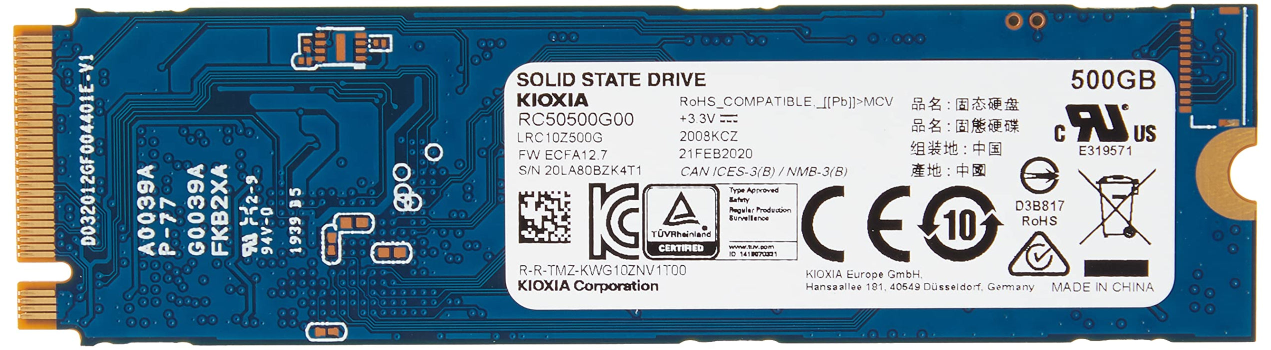 KIOXIA 500 GB Internal SSD Exceria Assorted