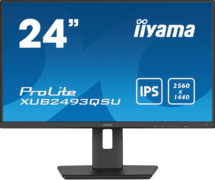 iiyama ProLite XUB2493QSU-B5 - LED monitor - 24" (23.8" viewable) - 2560 x 1440 WQHD @ 60 Hz - IPS - 300 cd/m² - 1000:1 - 4 ms - HDMI, DisplayPort - speakers - matte black