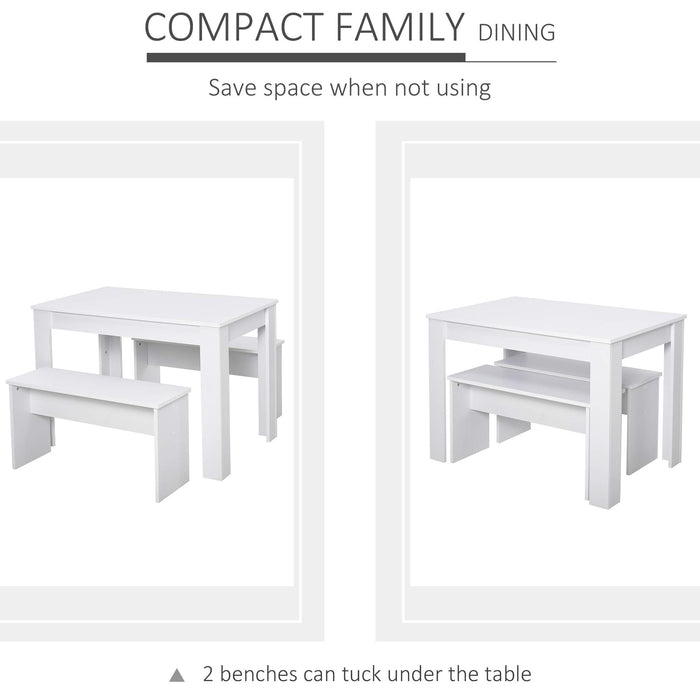 HOMCOM Dining Set For Small Spaces White