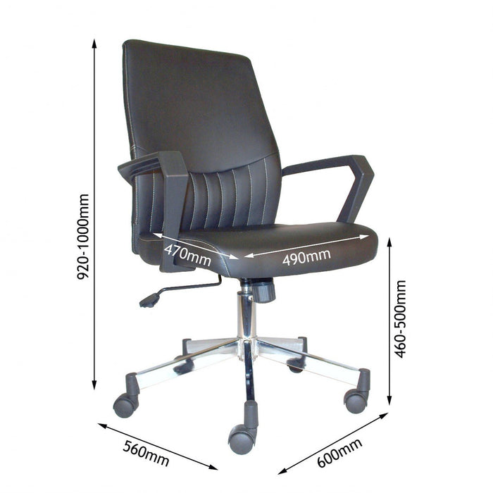 Alphason Basic Tilt Office Chair with Armrest and Adjustable Seat Brooklyn Black