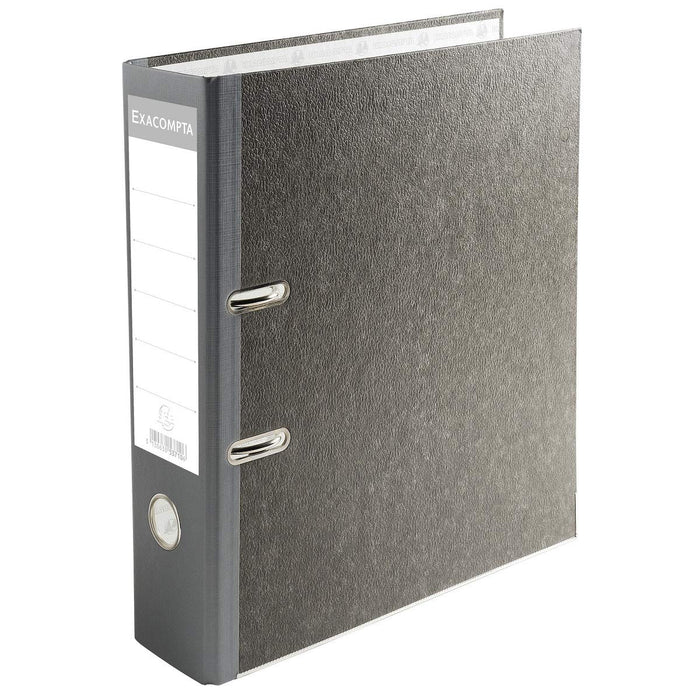 Exacompta Lever Arch File A4 70 mm Grey 2 ring 53710E Cardboard Marbled Portrait Pack of 20