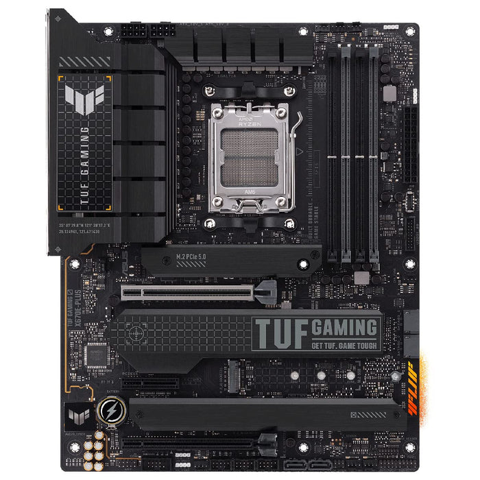 ASUS TUF GAMING X670E-PLUS - Motherboard - ATX - Socket AM5 - AMD X670 Chipset - USB 3.2 Gen 1, USB 3.2 Gen 2, USB-C Gen 2x2, USB-C 3.2 Gen2 - 2.5 Gigabit LAN - onboard graphics (CPU required) - HD Audio (8-channel)