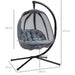 OutSunny Hanging Chair Steel, Mesh, PL (Polyester), PP (Polypropylene) Cotton Grey 970 x 1,260 x 1,720 mm