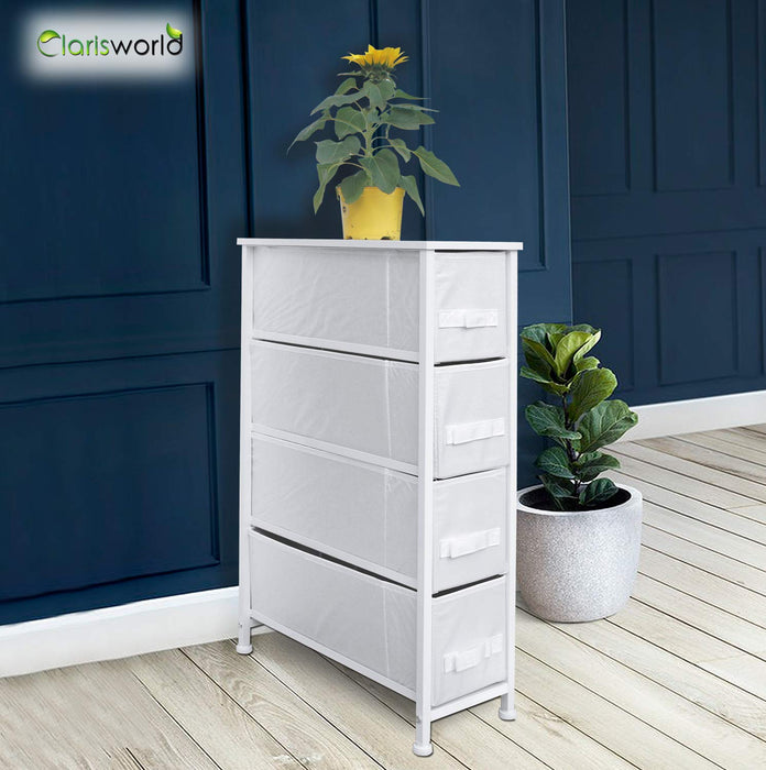 Clarisworld Storage Unit PP-9948WT with 4 Drawers White