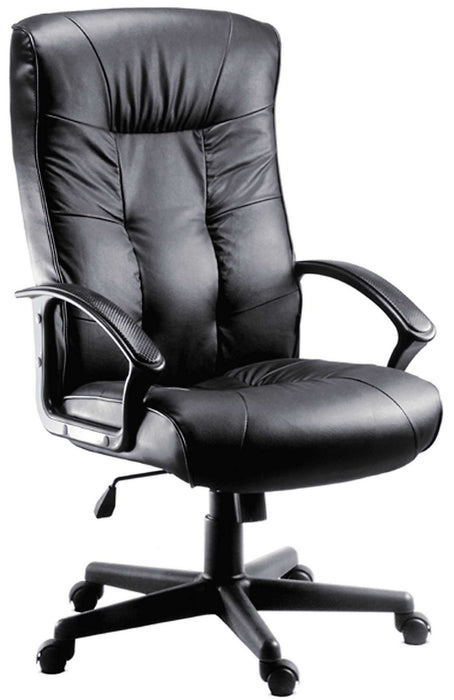 Gloucester High Back Leather Faced Executive Chair Black - 8507