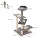 PawHut Cat Tree Beige, Grey 480 mm x 480 mm x 995 mm