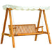 OutSunny 3 Seater Swing Bench Larch Wood Cream