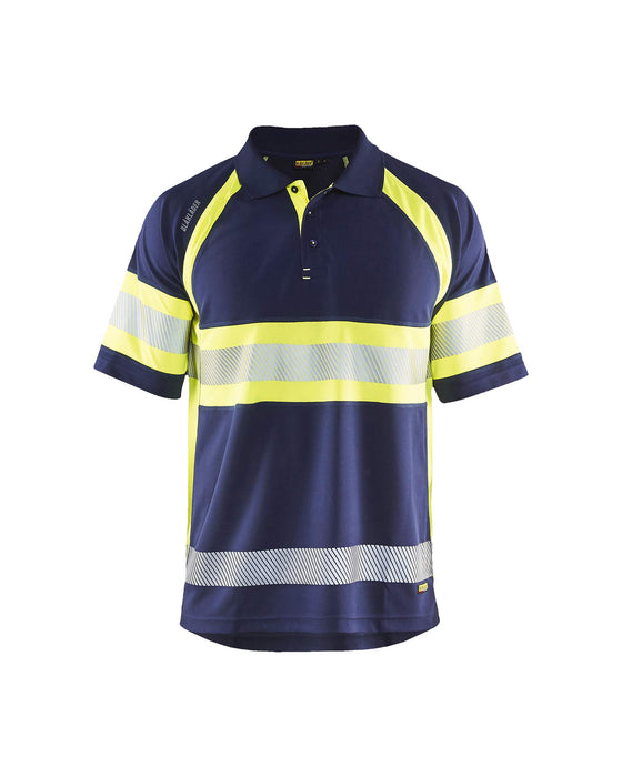 BLÅKLÄDER Polo Shirt 33381051 PL (Polyester) Navy Blue, Yellow Size M