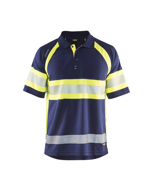 BLÅKLÄDER Polo Shirt 33381051 PL (Polyester) Navy Blue, Yellow Size 4XL