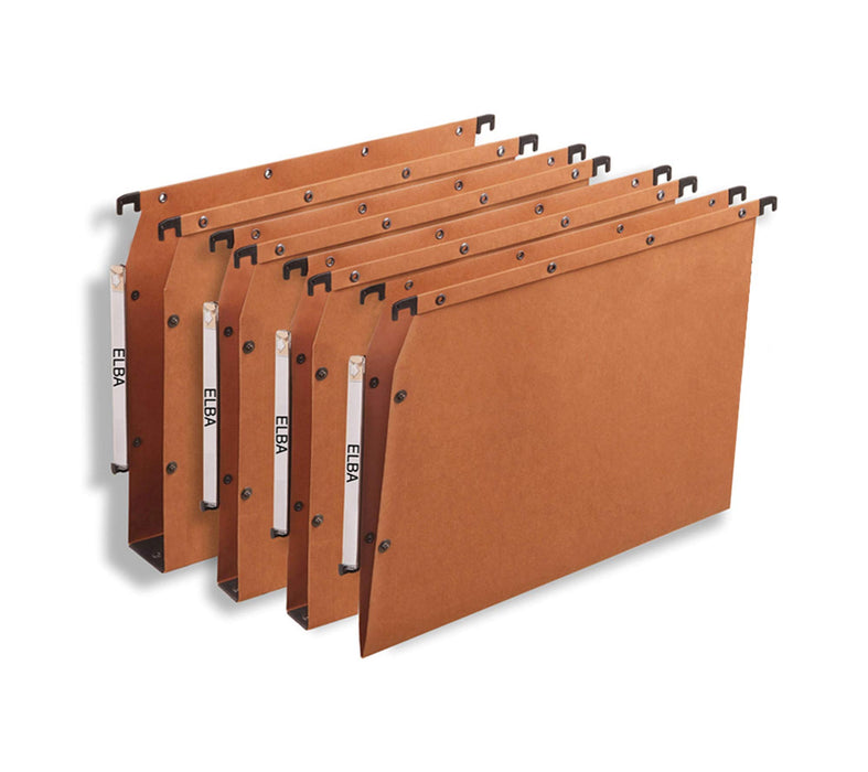 Elba Loblique Lateral Suspension Files V Base 240 gsm Orange Pack of 25