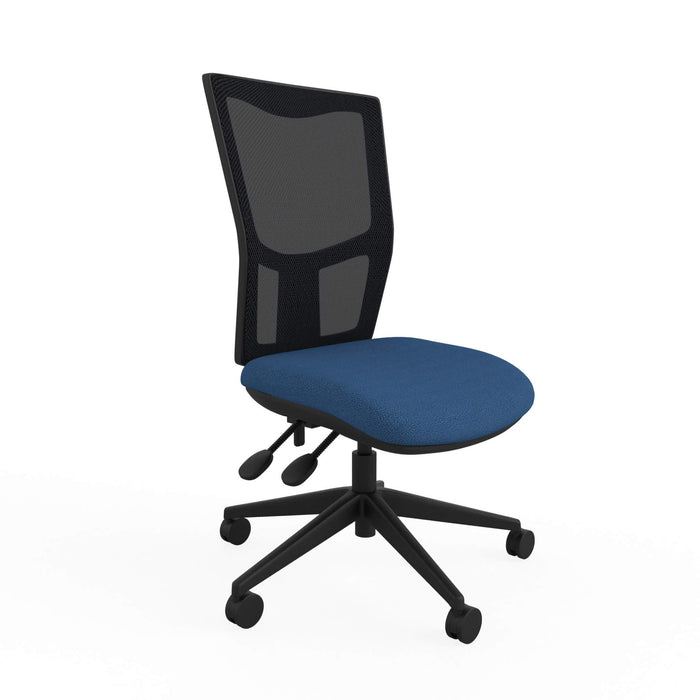 Ergonomic Home Office Chair with Slimline Mesh Backrest and Height Adjustable Blue Without Arms