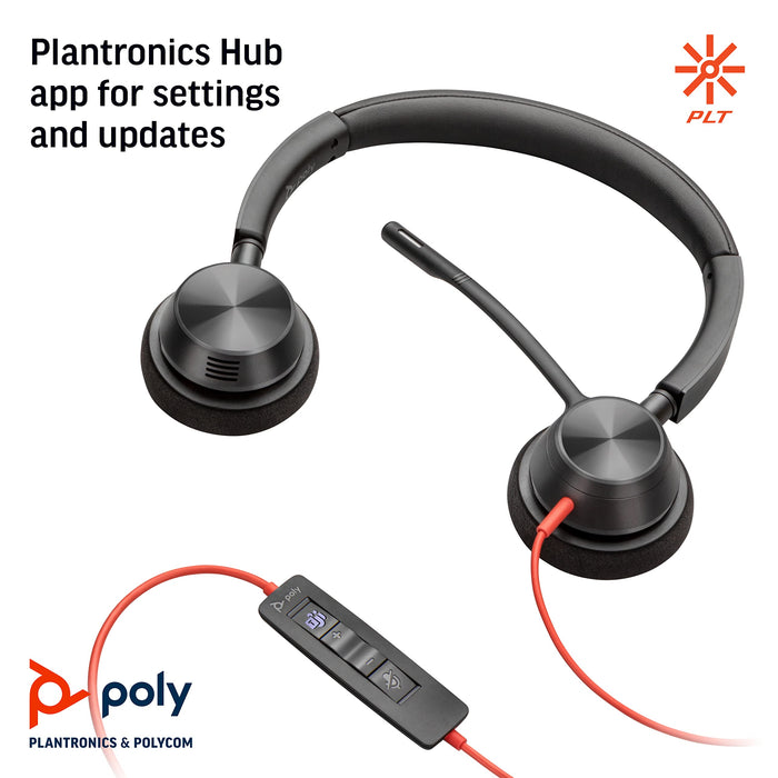 Poly Blackwire 3320 USB-A Wired Microsoft Teams Certified Headset