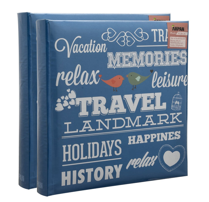 ARPAN Photo Album CL-6807-X2 200 6X4'' Pictures Blue Pack of 2