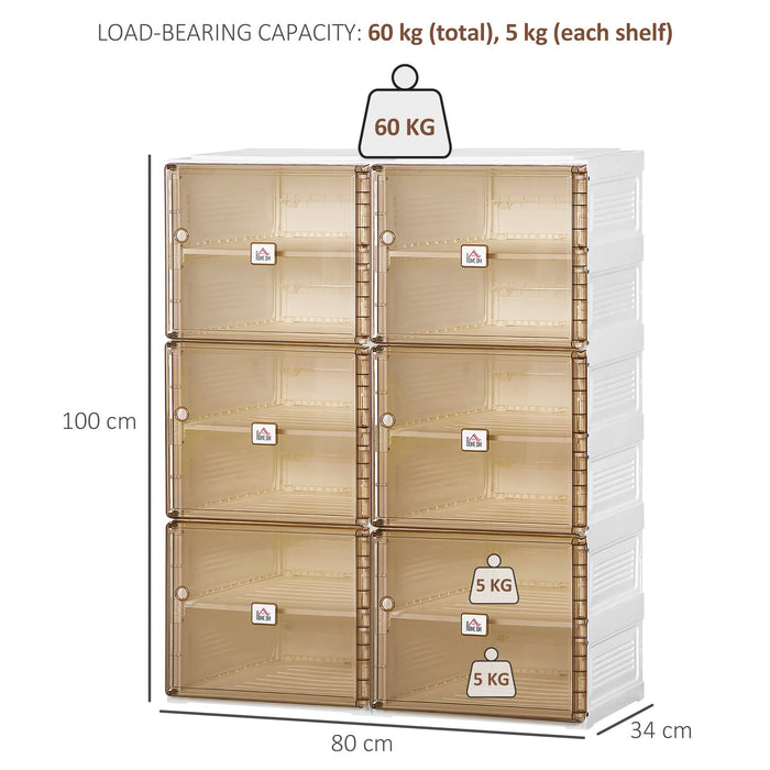 HOMCOM Shoe Cabinet 837-235LR White 340 (W) x 800 (D) x 1,000 (H) mm