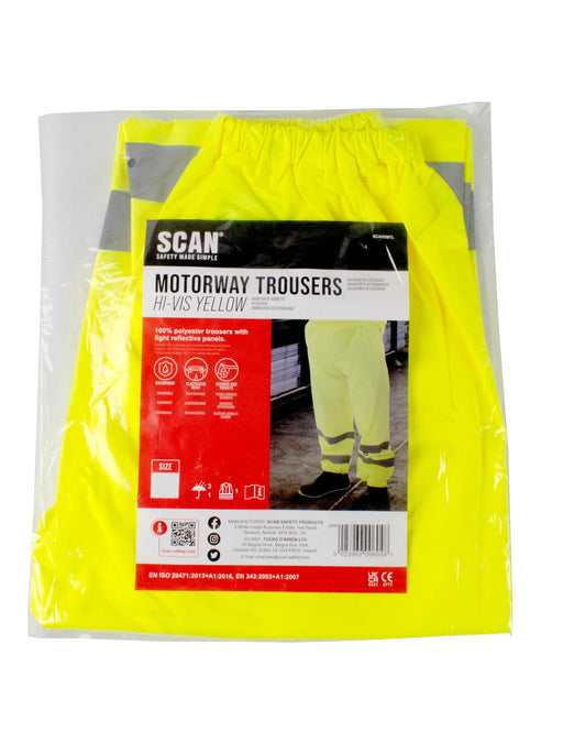 Hi-Vis Yellow Motorway Trousers - XXL (48in) OC-124-XXL