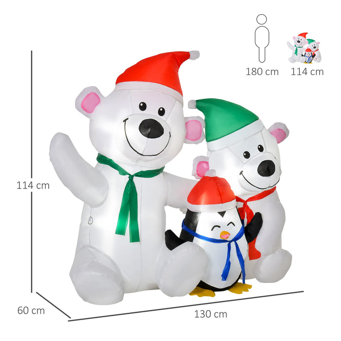 HOMCOM Christmas Penguin Inflatable White 60 x 112 cm