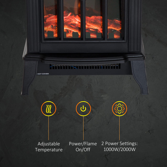 Homcom Electric Fireplace Heater with LED Flame Effect