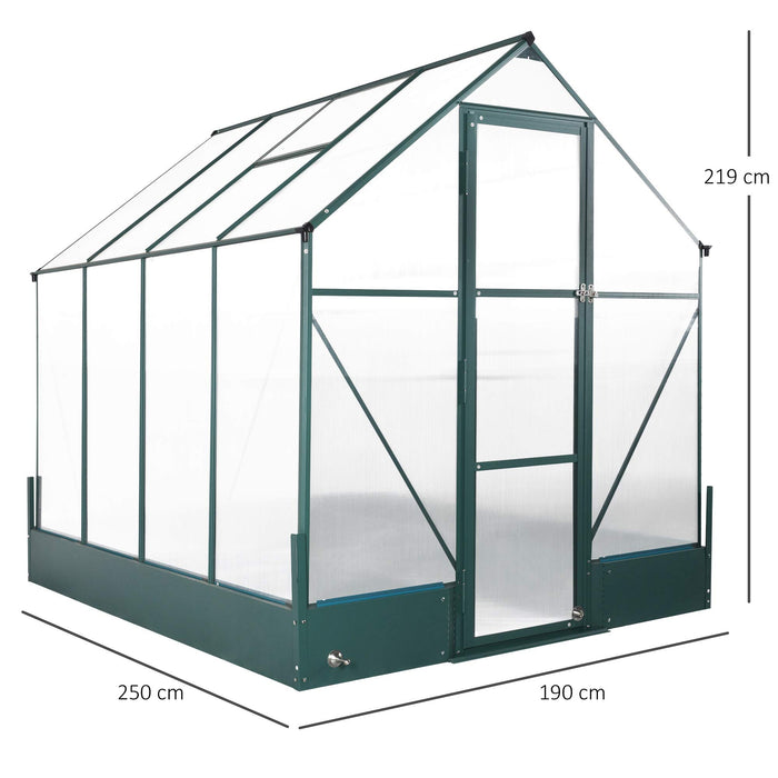 OutSunny Greenhouse with Plan Bed Temperature