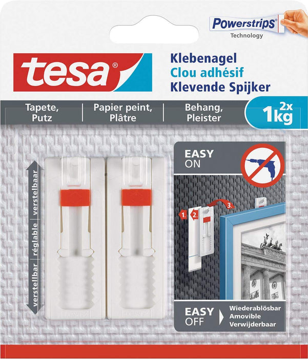 tesa Adhesive Nail White Pack of 2