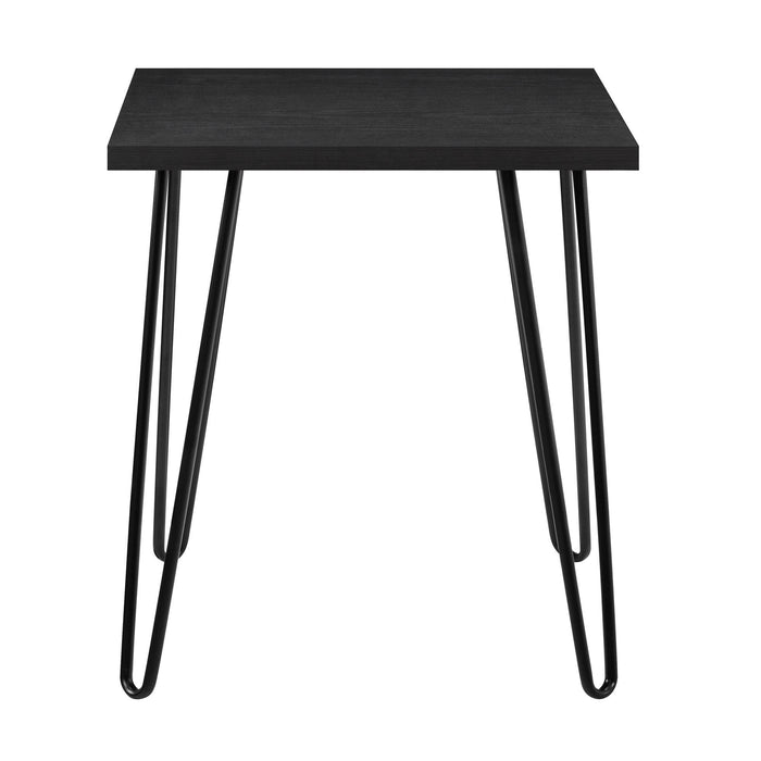 Alphason Rectangular End Table with Black Oak Coloured MDF Top and Black Oak Coloured Frame 5068296COM 495 x 495 x 559mm