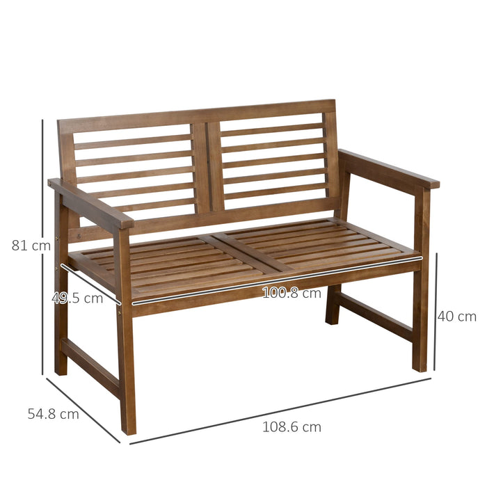 OutSunny Bench 548 x 1,086 x 810 mm Poplar Wood Brown