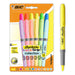 BIC Grip Highlighter Assorted Bright & Pastel Medium Chisel Pack of 12