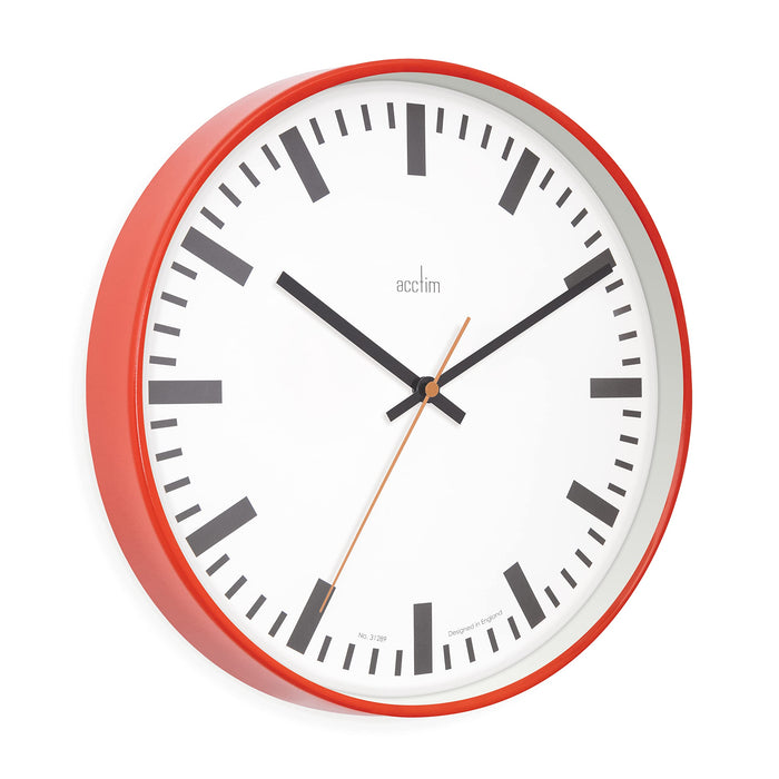 Acctim Analog Clock Red 30 x 30 x 3.8 x 30 cm