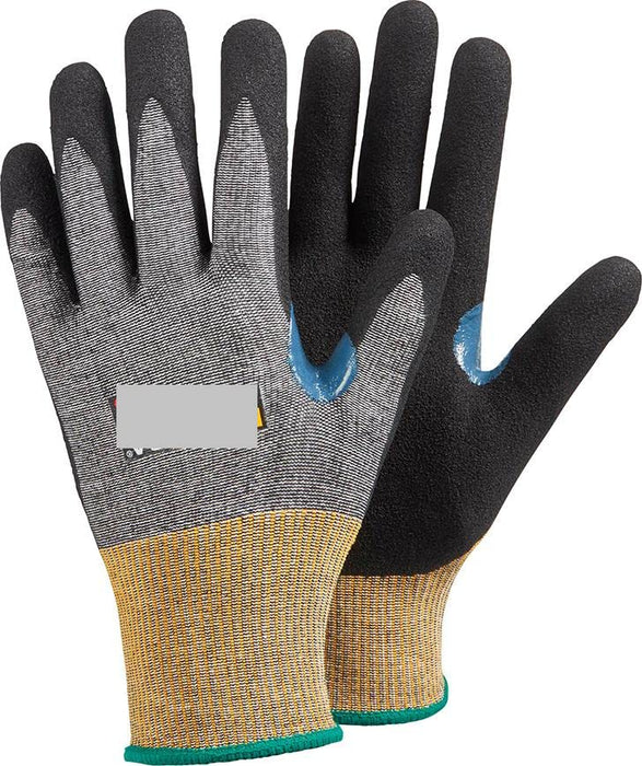 TEGERA Infinity Non-Disposable Handling Gloves Nitrile Foam Size 9 Grey, Yellow 6 Pairs