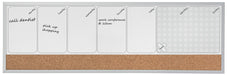 Nobo Small Wall Mountable Magnetic Whiteboard Weekly Planner 1903780 Lacquered Steel, Cork 585 x 190 mm White, Brown