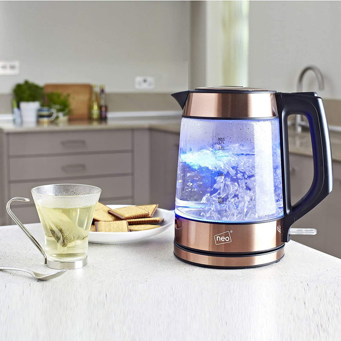 NEO Kettle NORDIC-COPPER 1.7 L Glass & Stainless Steel 2200 W Copper