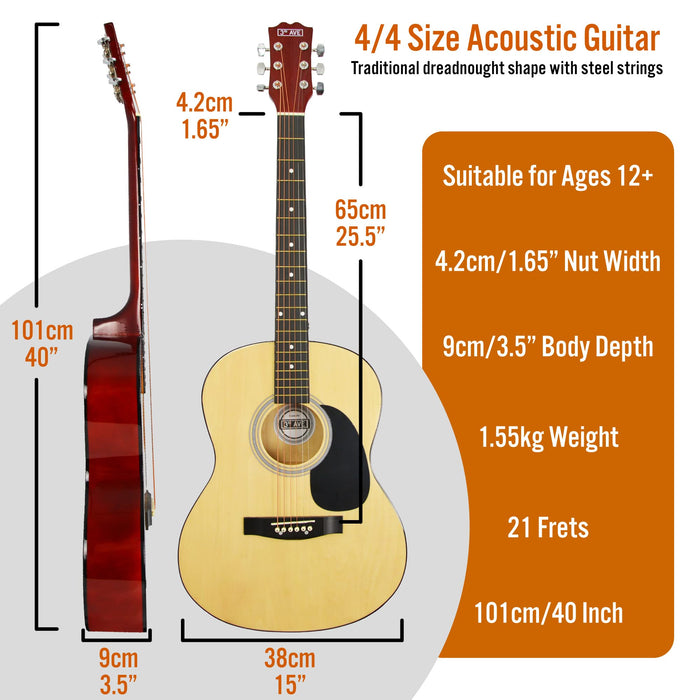 3rd Avenue Acoustic Guitar Natural Set