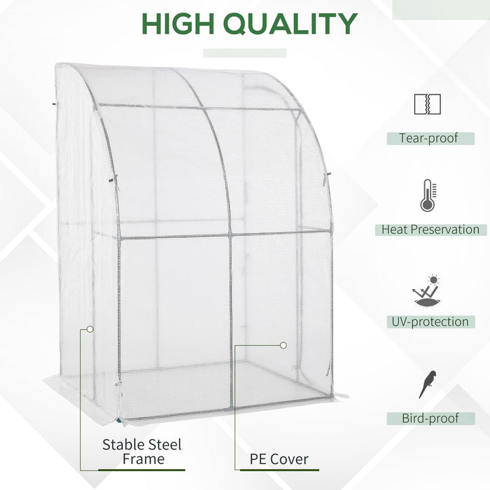 OutSunny Lean to Greenhouse White 143 X 118 X 212 cm