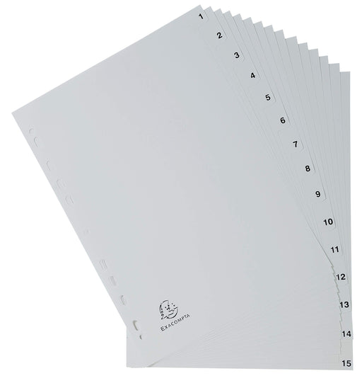 Exacompta Index Tabs A4+ Grey 1 to 15