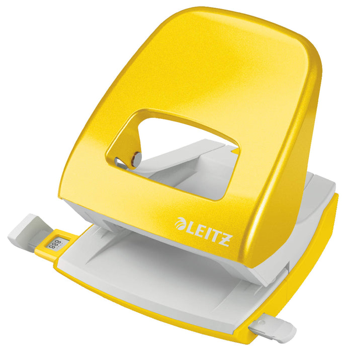 Leitz NeXXt WOW Metal 2 Hole Punch 5008 30 Sheets Yellow